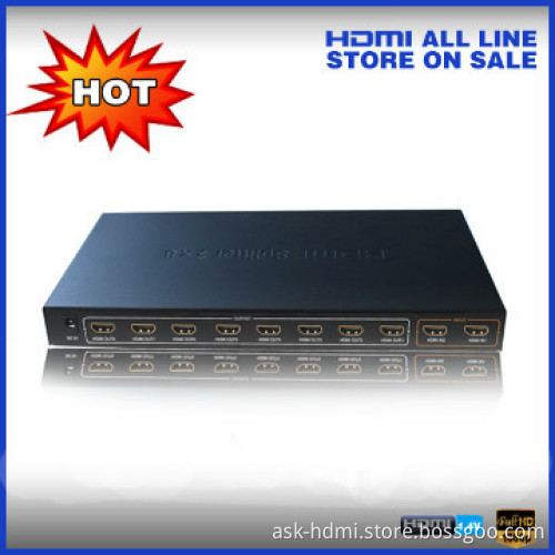 2 in 8 out HDMI splitter switcher box suooprt 3D